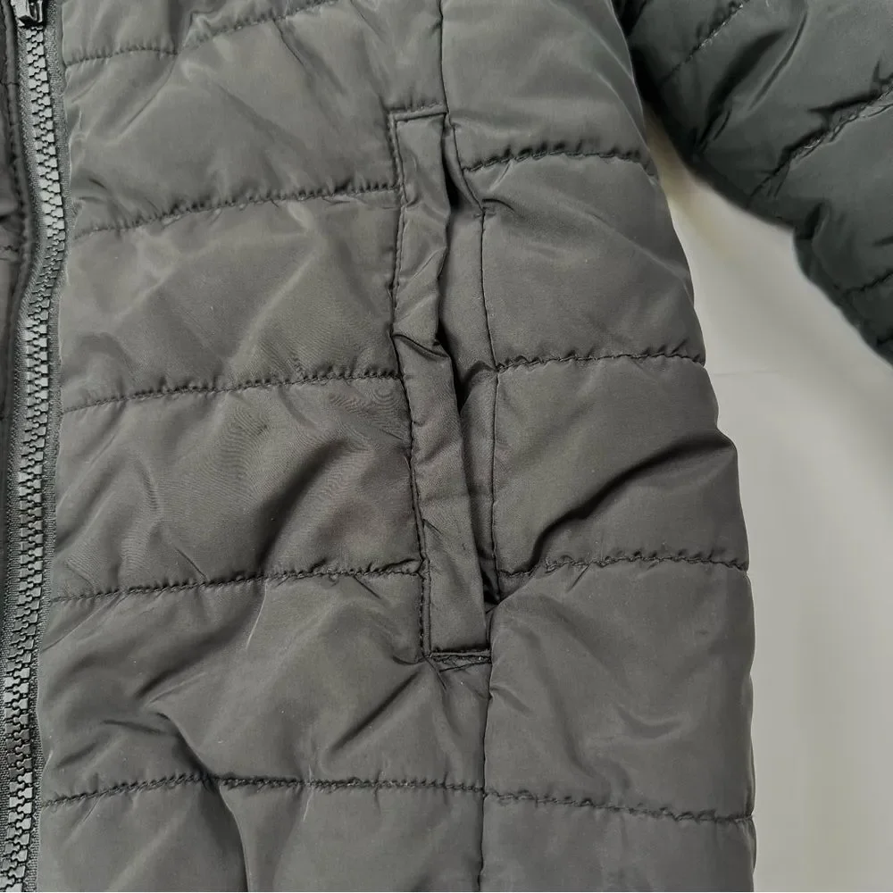 GapKids Unisex Primaloft Black Puffer Jacket Coat Hood SZ S (6-7) Zip Front